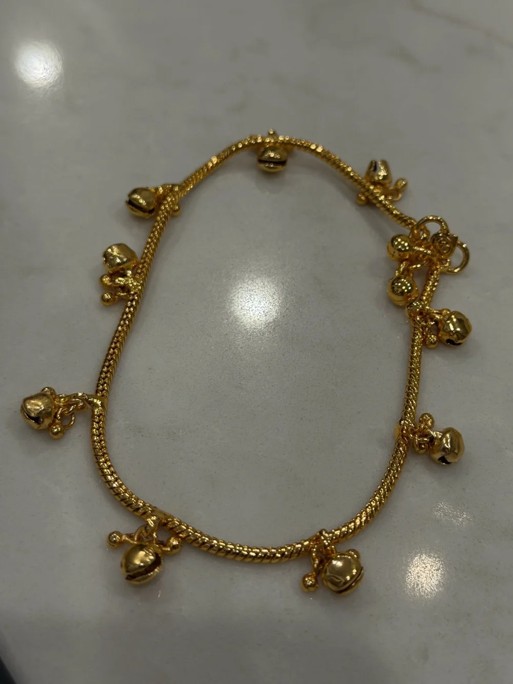 Gold Tone Ghungroo Anklet Pair | Traditional Indian Payal Bells Festival Jewelry